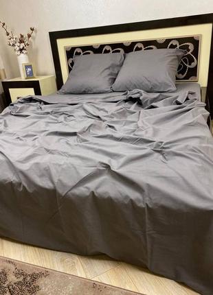 Постільна білизна сіра однотонна бязь голд