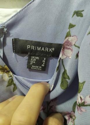 Primark 8 блакитний принт квіти сукня сарафан на бретелях шифон на підкладці3 фото