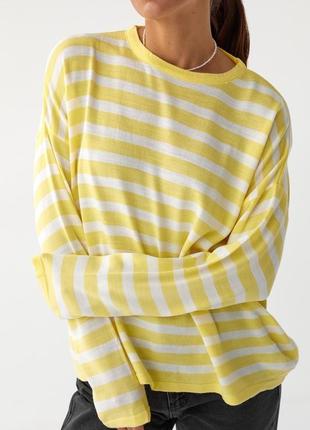 Жіноча кофта в смужку вільного фасону оверсайз тільняшка тільняшка