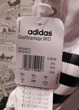 Кеди adidas courtvantage mid white / black (s78792)2 фото