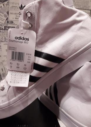 Кеди adidas courtvantage mid white / black (s78792)3 фото