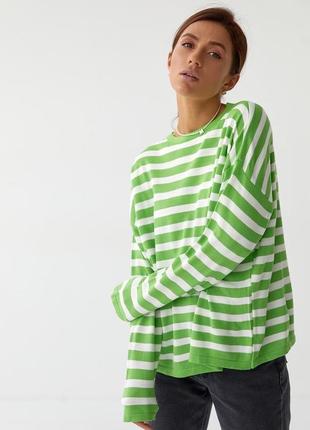 Жіноча кофта в смужку вільного фасону тільняшка10 фото