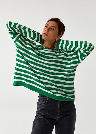 Жіноча кофта в смужку вільного фасону тільняшка9 фото