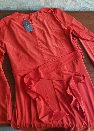Principles платье красное из трикотажа с перекручиванием спереди длинный рукав l 48 р9 фото