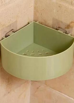 Полиця кутова для ванної corner storage rack пластикова настінна полиця в ванну кімнату1 фото