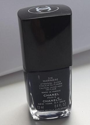 Chanel le vernis 516, синій,стійкий лак для нігтів, 13 ml, франція2 фото