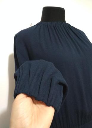 100% вискоза натуральное платье миди ниже колена длинный рукав супер качество!6 фото