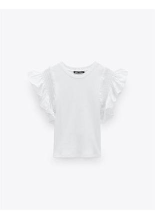 Футболка-топ zara , з об'ємними рукавами