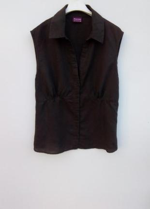 Легка блузочка з натури тканини лянна блузка2 фото