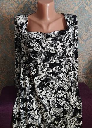 Красивая женская блуза в цветы блузка блузочка кофта кофточка большой размер батал 50 /524 фото