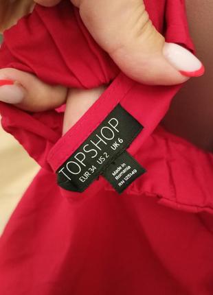 Красная футболка блуза на плечах topshop,блузка летняя с открытой спиной4 фото