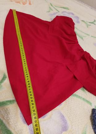 Красная футболка блуза на плечах topshop,блузка летняя с открытой спиной9 фото