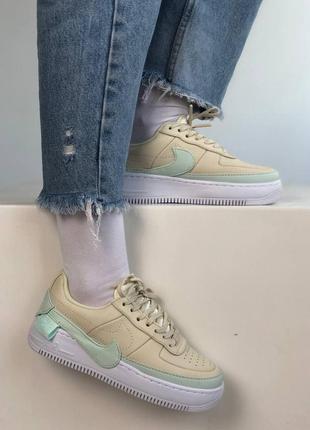 Жіночі кросівки nike air force jester beige white mint \ кросівки найк4 фото