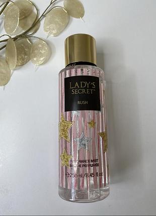 Жіночий парфумований спрей-міст для тіла lady's secret rush, 250 мл