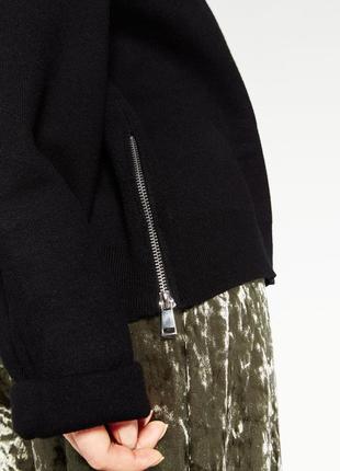 Джемпер zara свитер оверсайз черный теплый зимний беременных минимализм актуальный свитшот5 фото