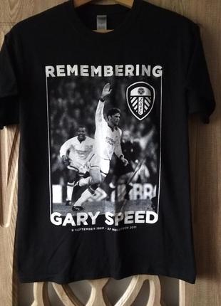 Футболка remembering gary speed , лидс юнайтед, lufc , футбол