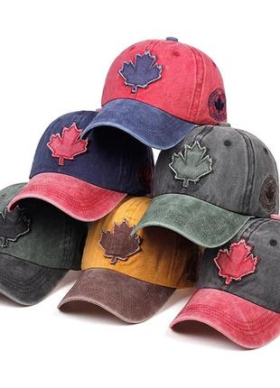 Кепка бейсболка canada, maple leaf (канада) с изогнутым козырьком зеленая 2, унисекс wuke one size2 фото