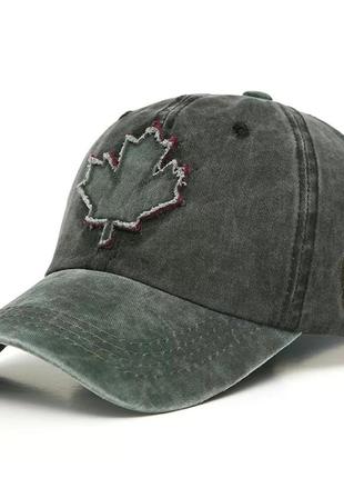 Кепка бейсболка canada, maple leaf (канада, кленовый лист) с изогнутым козырьком черная, унисекс wuke one size4 фото