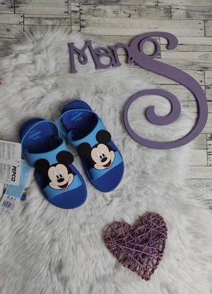 Детские резиновые шлепанцы disney mickey с задником синие размер 32