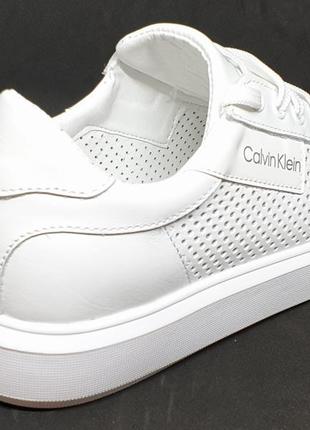 Жіночі літні кеди білого кольору в стилі calvin klein!!! 100% натуральна шкіра!!!