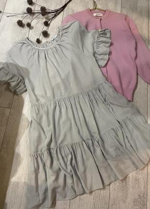 Ярусное платье италия небесно-голубого цвета вискозное 100% вискоза