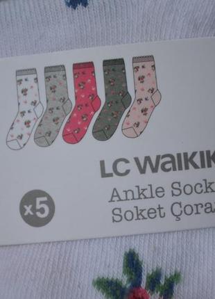 36-38 р нові фірмові жіночі шкарпетки набір комплект 5 пар квіти lc waikiki вайкіки шкарпетки8 фото