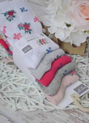 36-38 р нові фірмові жіночі шкарпетки набір комплект 5 пар квіти lc waikiki вайкіки шкарпетки5 фото