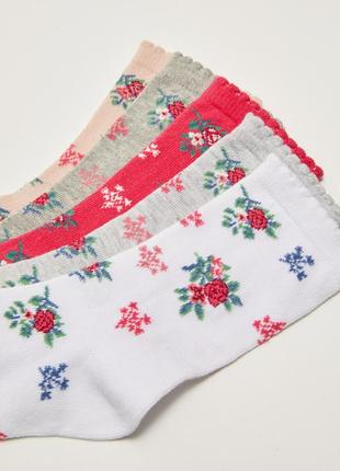 36-38 р нові фірмові жіночі шкарпетки набір комплект 5 пар квіти lc waikiki вайкіки шкарпетки3 фото