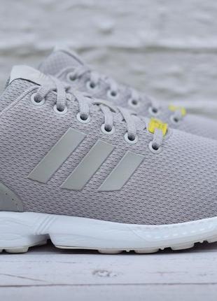 Женские серые кроссовки с сиреневым оттенком adidas zx flux, 40 размер. оригинал