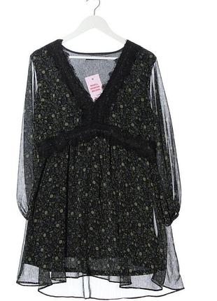 Плаття шифонова сукня квіткова зелена квітковий принт