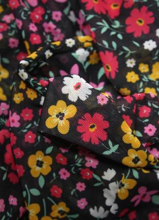Красивая блузка сеточка "next" с цветочным принтом. размер uk12.4 фото