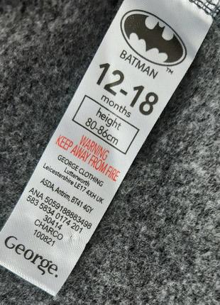 Штани george англія теплі трикотажні напівкомбінезон batman на 1-1,5 року (80-86см)4 фото