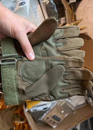 Повнопалі військові рукавички зсу хакі m , l ,xl тактичні рукавиці олива10 фото