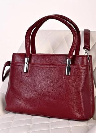 Стильна жіноча сумка пудра , червона , бордо .стальная женская сумка красная5 фото