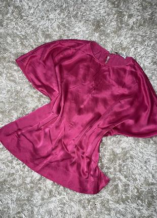 Рожева шовкова футболка,великий розмір,батал(07)
