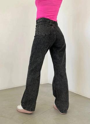 560 грн⚫️жіночі джинси темно-сірі кюлоти кльош3 фото