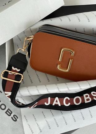 Marc jacobs the snapshot brown/black новинка стильна розкішна коричнева сумочка марк джейкобс брендовая терракотовая коричневая сумка