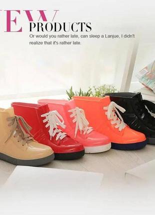 Яркие резиновые ботинки с утеплителем размер 36 - 39. разные цвета8 фото