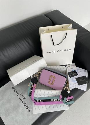 Marc jacobs the snapshot purple blue новинка яскрава брендова сумочка марк джейкобс бузкова фіолетова яркая сумка сиреневая фиолетовая с ремешком9 фото