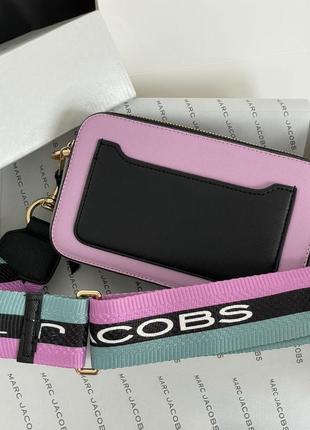 Marc jacobs the snapshot purple blue новинка яскрава брендова сумочка марк джейкобс бузкова фіолетова яркая сумка сиреневая фиолетовая с ремешком5 фото