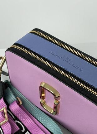 Marc jacobs the snapshot purple blue новинка яскрава брендова сумочка марк джейкобс бузкова фіолетова яркая сумка сиреневая фиолетовая с ремешком6 фото