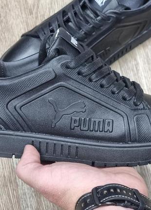 Жіночі кеди чорного кольору в стилі puma!!! 100% натуральна шкіра!!!1 фото