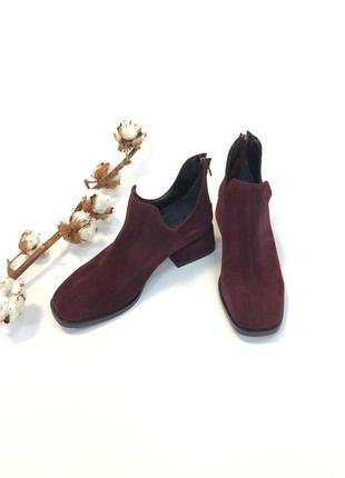 Эксклюзивные ботинки из натуральной итальянской кожи и замша бордо6 фото