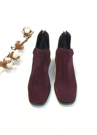 Эксклюзивные ботинки из натуральной итальянской кожи и замша бордо7 фото