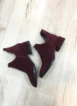 Эксклюзивные ботинки из натуральной итальянской кожи и замша бордо2 фото
