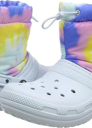 Crocs neo puff tie dye сапоги крокс с утеплением.