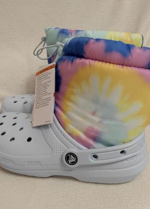 Crocs neo puff tie dye сапоги крокс с утеплением.5 фото