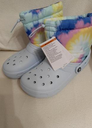 Crocs neo puff tie dye сапоги крокс с утеплением.7 фото