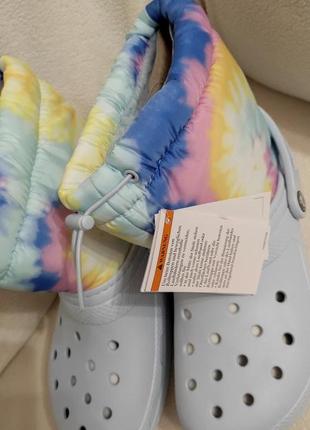 Crocs neo puff tie dye сапоги крокс с утеплением.8 фото
