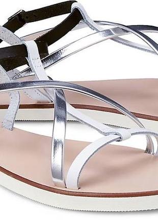 Босоножки cox metallic sandals германия кожа 40р. 26 - 25.5 см.